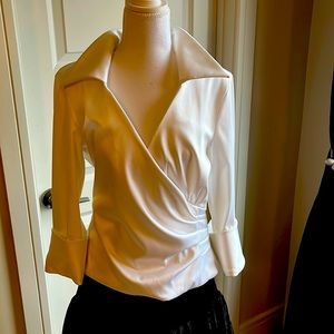 Size 12. JS Collection. White Long Sleeved Blouse.